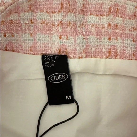 Cider Pink and White Tweed Jacket small jacket med skirt - Picture 3 of 3